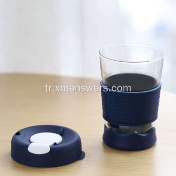 Renkli silikon bardak kapağı yeniden kullanılabilir kahve fincanı kapağı